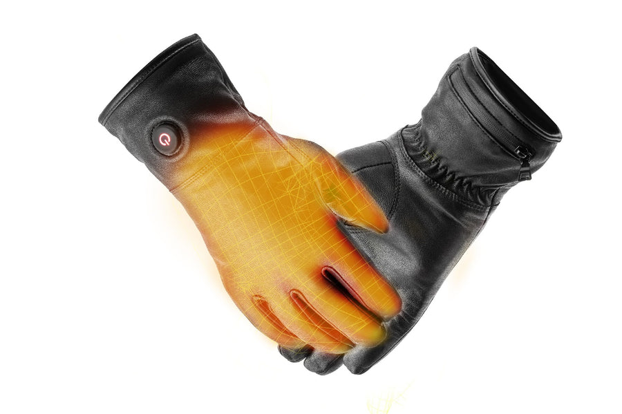 Gants chauffants cuir intégral – Single Heating